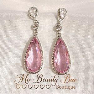 Crystal Clear Pink Earring Drops